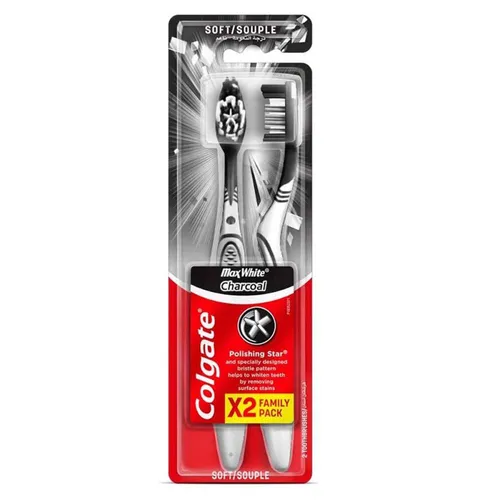 Colgate - Max White Aktivkohle Zahnbürste Weich 2 Stück