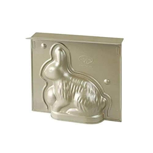 Dr. Oetker Backform Hase zu Ostern 600 ml Füllvolumen 3D Kuchenform in Gold mit Antihaftbeschichtung und Osterhase als Motiv zum backen Leckere Deko in Osterhasenform 1870