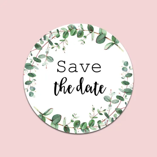 Sticker Save the Date Hochzeit Einladungen EUCALYPTUS 50 von Nastami