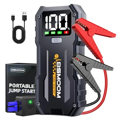 5000A Starthilfe Powerbank für PKW (Bis zu 10L Benzin/8L Diesel), Jump Starter Auto mit LED für 12V Autos und Motorräder,Rasenmäher, QC 3.0 USB Ausgänge