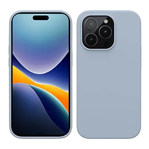 kwmobile Handyhülle für iPhone 14 Pro Hülle, für iPhone 14 Pro Case - Hülle Silikon - kabelloses Laden - Hellblau matt