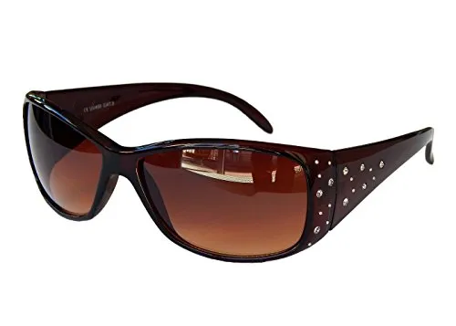 Gil SSC Damenbrille Brille Sonnenbrille mit Strass Damen Sunglasses M 39 (Braun)