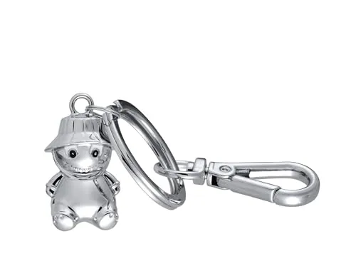 TROIKA Schlüsselanhänger Monster TINY MONSTER Taschenanhänger mit Karabiner kleines Monster aus Metallguss verchromt silberfarben als Geschenk für Monsterliebhaber
