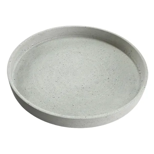 Dekoteller, Dekoschale Rund Betonoptik 30cm Ø moderne Schale aus Polyresin GRAU
