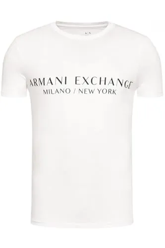 Armani Exchange Herren T-Shirt mit Milan New York Logo - T-Shirts für Herren, zeitloses Design mit opulentem Logo und bequemer Passform für lässige Looks.