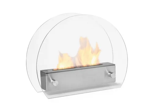 Moritz Dekokamin Tischkamin Edelstahl 36 x 13 x 28 cm, Ethanolbrenner Glasfeuer Terrassenfeuer Kamin