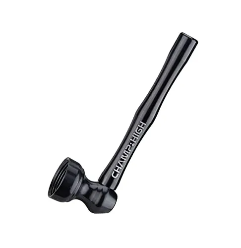MINI PFEIFE ALU 8,5cm lang + 5 Sieben CHAMP HIGH Aluminium Tabakpfeife Tabak Pipe 4-Varianten 83 (Schwarz)