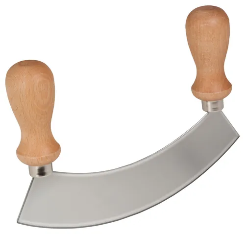 Wiegemesser Rundmesser Kräuterhacker Zerkleinerer mit Klinge aus Edelstahl 14 cm