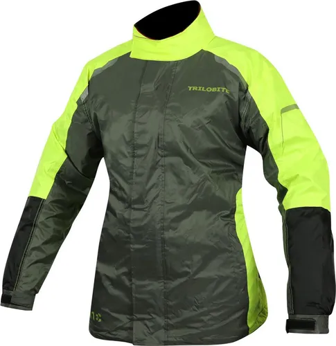 Trilobite Raintec Regenjacke Damen - Grau/Neon-Gelb - 3XL - Funktionsjacken für Damen, idealer Schutz vor Nässe mit leichtem, atmungsaktivem Material und reflektierenden Details für mehr Sicherheit.