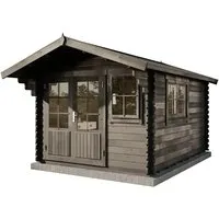 Gartenhaus Gabriel-34 mit Fußboden aus Holz - Holzhäuser: 10,07 m² großes Gartenhaus mit 34 mm Wandstärke, ideal als Lagerraum oder gemütlicher Rückzugsort, dank wind- und regendichter Bauweise.