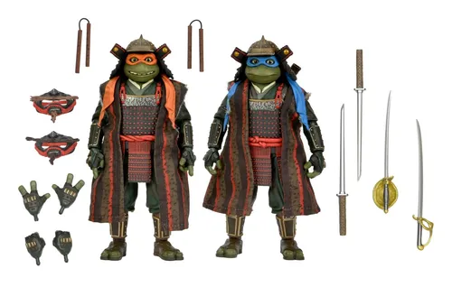TEENAGE MUTANT NINJA TURTLES Leonardo & Michelangelo - 2 Pack - Action-Figuren Set von NECA, 18 cm hoch, original lizenziert und perfekt für Sammler und Fans der Teenage Mutant Ninja Turtles.