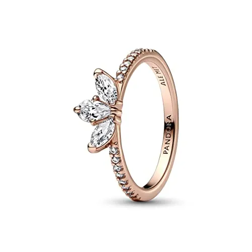 PANDORA Timeless Funkelndes Herbarium Cluster Ring - Eleganter Damenring aus 14 Karat rosévergoldeter Metalllegierung mit blütenförmigen Cubic Zirkonia-Steinen, inspiriert von der Natur für einen zeitlosen Look.