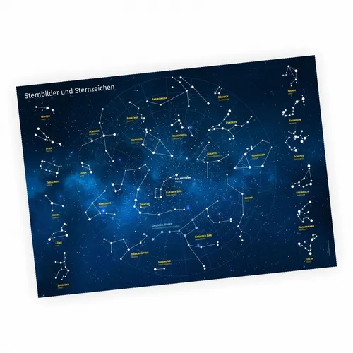 Kinder Lernposter Sternbilder und Sternzeichen - Wanddeko Kinderzimmer Sternen