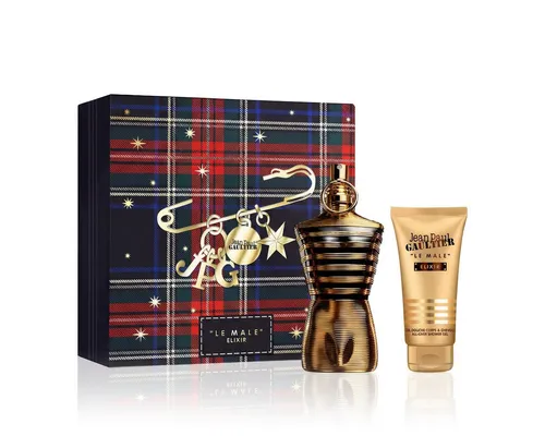 Jean Paul Gaultier Le Male Elixir Parfum Geschenkset 125 ml + SG 75 ml - Edles Parfum Geschenkset mit dem ikonischen Le Male Elixir. Perfekt für besondere Anlässe und stilvolle Präsentation.