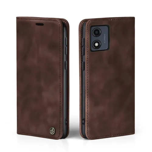 Handy Hülle für Motorola Moto E13 Klapp Magnet Smartphone Cover Case Braun