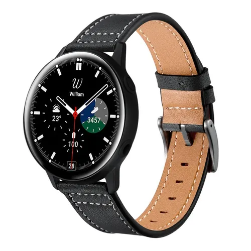 Armband flexibel aus Silikon 20mm für Samsung Galaxy Watch 4 Smartwatch Schwarz