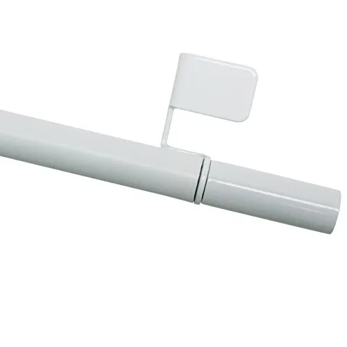 Gardinia Klemmstange, Ausdrehbar, Montage ohne Schrauben und Bohren, Press&Go Filigrano Zylinder, Durchmesser 8/10 mm, Länge 50-80 cm, Metall, Weiß, 31341, Weiß (Zylinder)