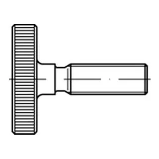 DIN 653 Rändelschraube niedrige Form M4x8 Stahl blank, 50 Stück