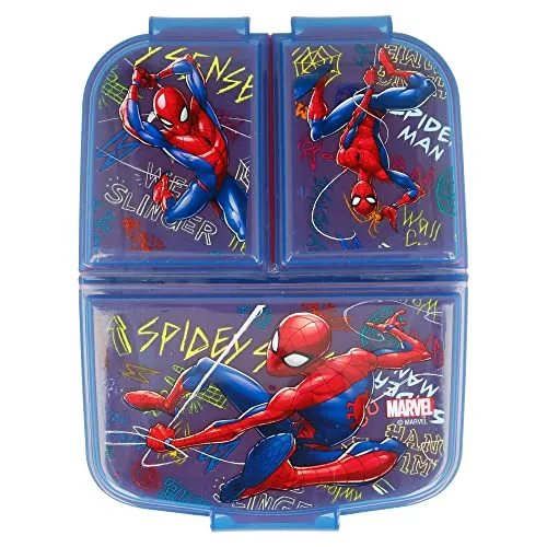 Spiderman Brotdose mit Unterteilung 3 Fächer Brotbox Brotbüchse Lunchbox