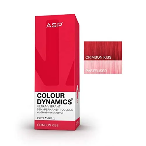 ASP Affinage Colour Dynamics Crimson Kiss 150 ml - Haarfarbe für individuelles Styling, semi-permanent mit 6-10 Haarwäschen Halt. Enthält pflegende Inhaltsstoffe wie Sheabutter und Arganöl für glänzendes, gesundes Haar. Ohne Ammoniak und Peroxid.