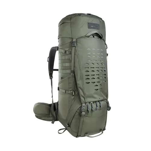 Tatonka Yukon 70+10 BC - Trekkingrucksack 70 l + 10 l oliv - 61 bis 80 Liter Volumen, ideal für Trekking und Bushcraft; ausgestattet mit Trinksystem-Kompatibilität, Bodenfach und abnehmbarem Deckelfach.