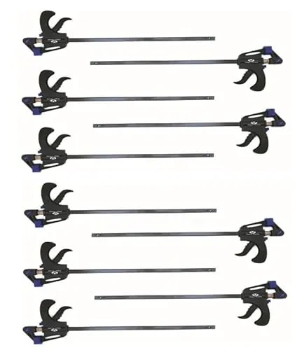 Vago-Tools 10x Schnellspannzwinge 450 mm - Schraubstöcke, Schraubzwingen & Spannvorrichtungen – Ergonomische Einhandzwinge für präzises Arbeiten, ideal für Heimwerker und Profis in Holz, Kunststoff und Metall.