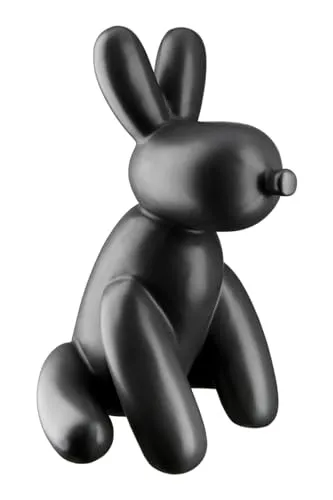 GILDE Deko Figur Ballon Hund - Moderne Skulptur in Matt Schwarz - Statuen: 25 cm hohe Hundefigur aus Keramik, ideal für verschiedene Einrichtungsstile und als besonderes Geschenk zu vielen Anlässen.