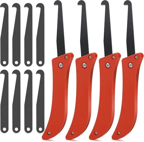 Fliesen Gelenkwerkzeug Fugenentfernung Abkratzen Seiten Werkzeug Dichtungsentferner Fugenschaber 4 Stück mit 8 Ersatzklingen zum Entfernen von Silikon Acryl oder Scheibenkleber Fugen Fliesen Lücke