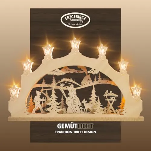 weigla Schwibbogen Original Erzgebirge in braun von Weigla