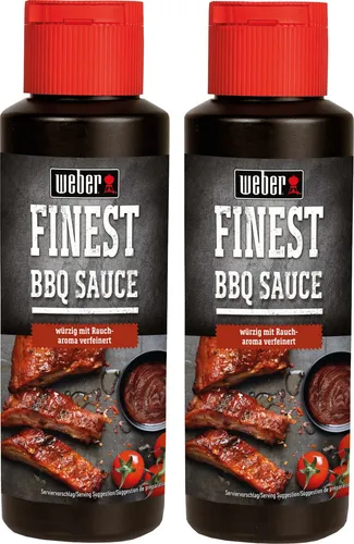 2x Weber Sauce Finest BBQ Grillsauce Burger 300 ml Flasche Raucharoma würzig