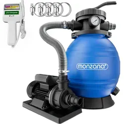 monzana Sandfilteranlage 10.200L/h - Sandfilteranlage für Pools, selbstansaugend mit 450 Watt Leistung – sorgt für klares Wasser und einfache Handhabung.