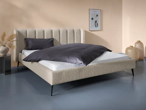 LeGer Home Polsterbett Dorly – Gemütliches Bett in Bouclé in beige von LeGer Home by Lena Gercke