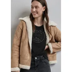 Street One Shirt in Schwarz - 36 - Shirt mit Rundhalsausschnitt und Ziersteinen, aus 76% LENZINGTM ECOVEROTM Viskose für nachhaltigen Komfort, ideal für stilvolle Outfits.