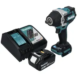 Makita DTW 701 RT1 Schlagschrauber 18 V 700 Nm - Akkuschrauber mit 700 Nm Drehmoment, ideal für anspruchsvolle Schraubarbeiten. Inklusive 5 Ah Akku und Ladegerät, ausgestattet mit bürstenlosem Motor für längere Lebensdauer.