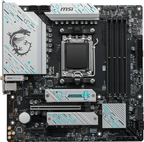 MSI B650M Gaming Plus WiFi Motherboard - mATX, Ryzen 7000 ready mit 7800+ MHz DDR5, integrierte Kühlung für optimales Gaming