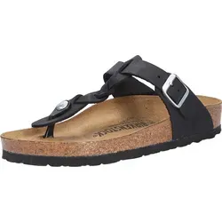 Birkenstock Zehentrenner schwarz - Komfortable Sandalen in Größe 37 mit echtem Velourleder und innenliegendem Keilabsatz für optimalen Tragekomfort und Stil.