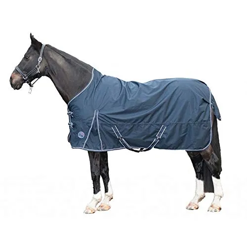HKM Starter Pferdedecken dunkelblau 165 - Wasserdichte und winddichte Abreitdecke aus 100% Polyester, ideal für den Einsatz im Freien. Flexible Zwickel sorgen für optimale Bewegungsfreiheit.