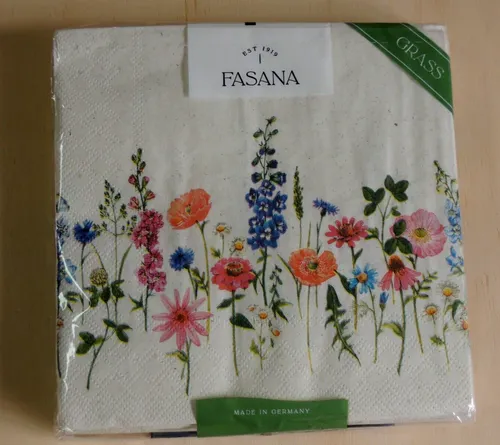 Servietten Blumenwiese 1 Packung OVP Motivservietten  aus Grass fasana Mohn 20