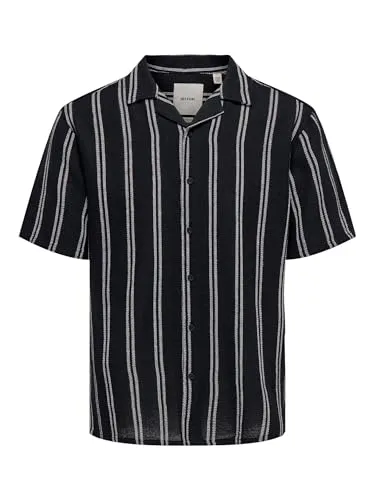 Only&Sons Herren Hemd Regular Fit blau gestreift - Herren-Freizeithemden mit zeitlosem Design, hochwertiger Baumwolle und idealem Tragekomfort für entspannte Sommerlooks.