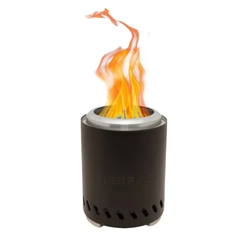 REDFIRE Pellet Tischkamin Volcano Medium, Tischfeuer Edelstahl für Holz und Pellets – Feuerschalen für den Garten, raucharme Feuertonne, Camping Gadgets (schwarz)