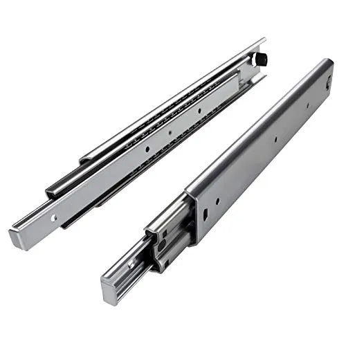 So-tech KV1 Teleskopauszug 1450 mm - Belastbar bis 80 kg - Hochwertiger Vollauszug von JUNKER für Schubladen bis 80 kg. Ideal für Möbel-, Maschinen- und Fahrzeugbau. Geräuscharmes Öffnen und Schließen dank Kugelkäfig mit gehärteten Stahlkugeln.