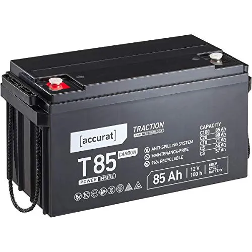 Accurat AGM Batterie T85-12V, 85Ah, zyklenfest, wartungsfrei