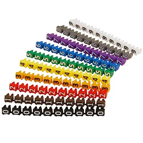 BestPlug Kabelmarker-Clips bedruckt mit Ziffern 0-9, Kabeldurchmesser bis 3mm