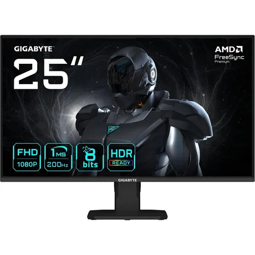 GIGABYTE GS25F2 Gaming Monitor 25 Zoll FHD - Gaming Monitor mit 200Hz Bildwiederholrate und 1ms Reaktionszeit, ideal für flüssiges Gameplay und beeindruckende Farben. Unterstützt AMD FreeSync Premium und HDR.