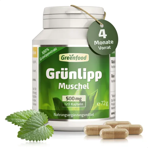 Grünlippmuschel, 500 mg, hochdosierter Extrakt – 120 Kapseln