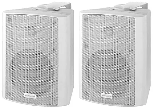 MONACOR MKA-50SET/WS 2-Wege-Stereo Lautsprecher-System - Aktives Lautsprecher-System mit 2 x 20 W, ideal für HiFi-Anwendungen und AV-Präsentationen. Inklusive Auto-Stand-by-Funktion und vielseitigen Anschlussmöglichkeiten.
