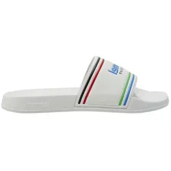 hummel Unisex Pool RT Slide Sandal, White/Multicolor, 40 EU - Wanderschuhe mit weicher, stoßdämpfender EVA-Sohle und geformtem Fußbett für maximalen Komfort – ideal für entspannte Tage am Pool oder Strand.