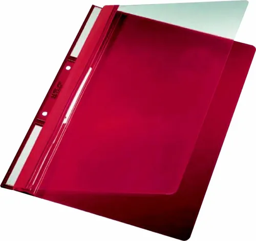 LEITZ Hefter Einhängehefter A4 2 kurze Beschriftungsfenster PVC rot