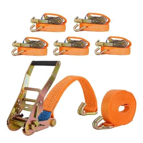 TRUTZHOLM Spanngurt Set 2-tlg, 8m, 5000kg - Robuste Spanngurte für die Ladungssicherung, geprüft vom TÜV Rheinland. Ideal zum sicheren Transport, mit stabiler Metallratsche und reißfestem Polyester. Set aus 2 Gurten, je 8 Meter lang.