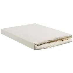 Ambiante Spannbettlaken Cotton Uni TDS_Off-white_UV_UV_180x200 1 Splittopper-Spannbettlaken 18, Baumwolle, Gummizug: rundum Gummi, (1 Stück), Spannbettlaken Spannbetttuch mit Rundumgummi weiß